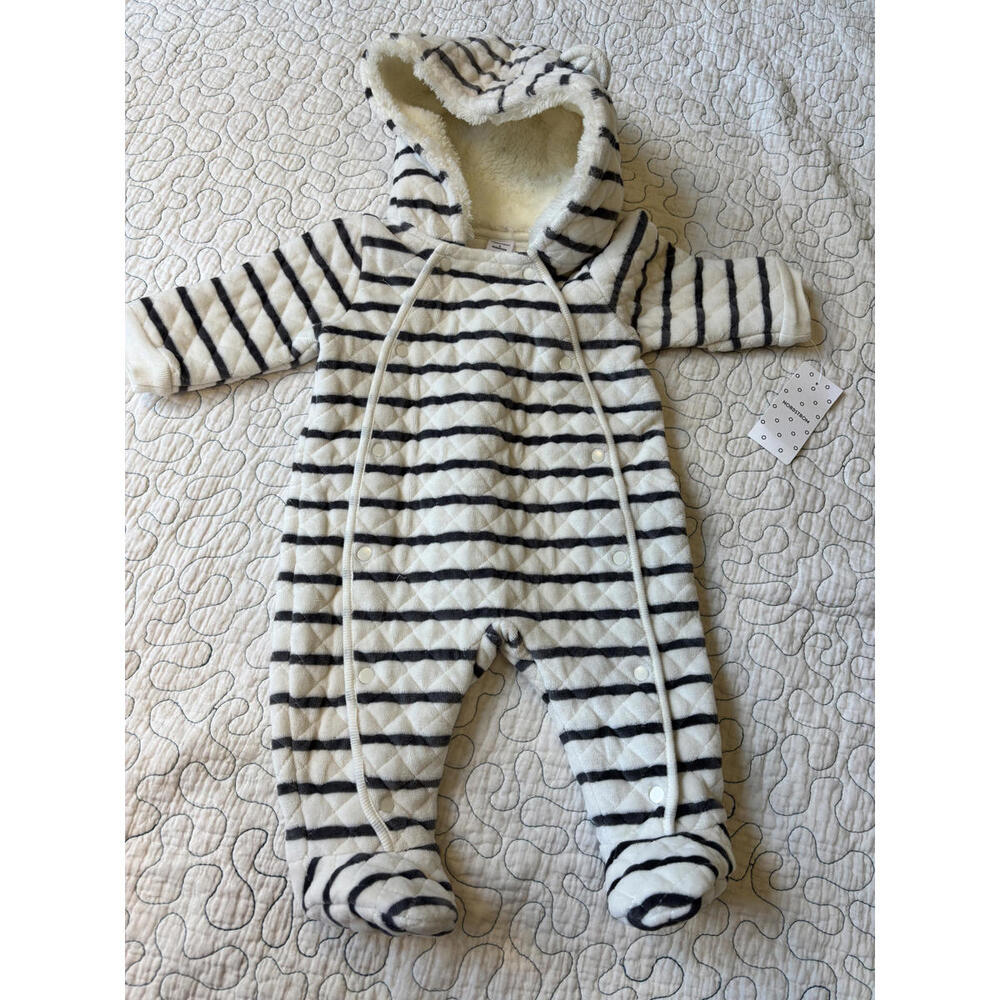 Nordstrom Striped Hooded Baby Snowsuit‎ Size 3 Months #385